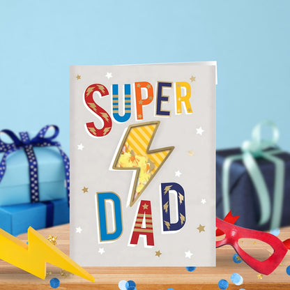 Super Dad Lightening Bolt Shaker Father's Day Card