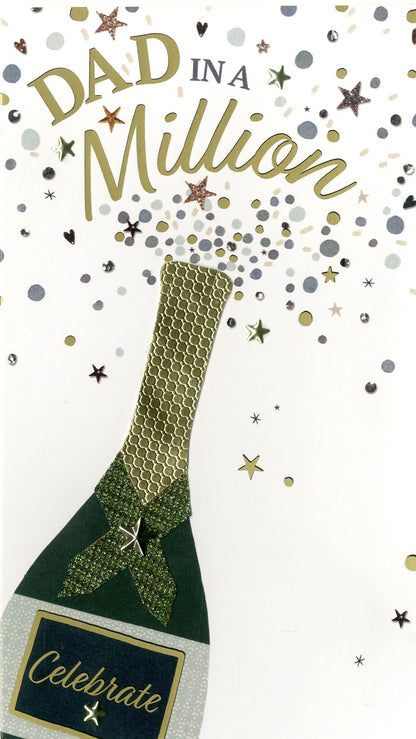 Dad In A Million Dad's Fizzy Fun! Hand-Finished Father's Day Greeting Card