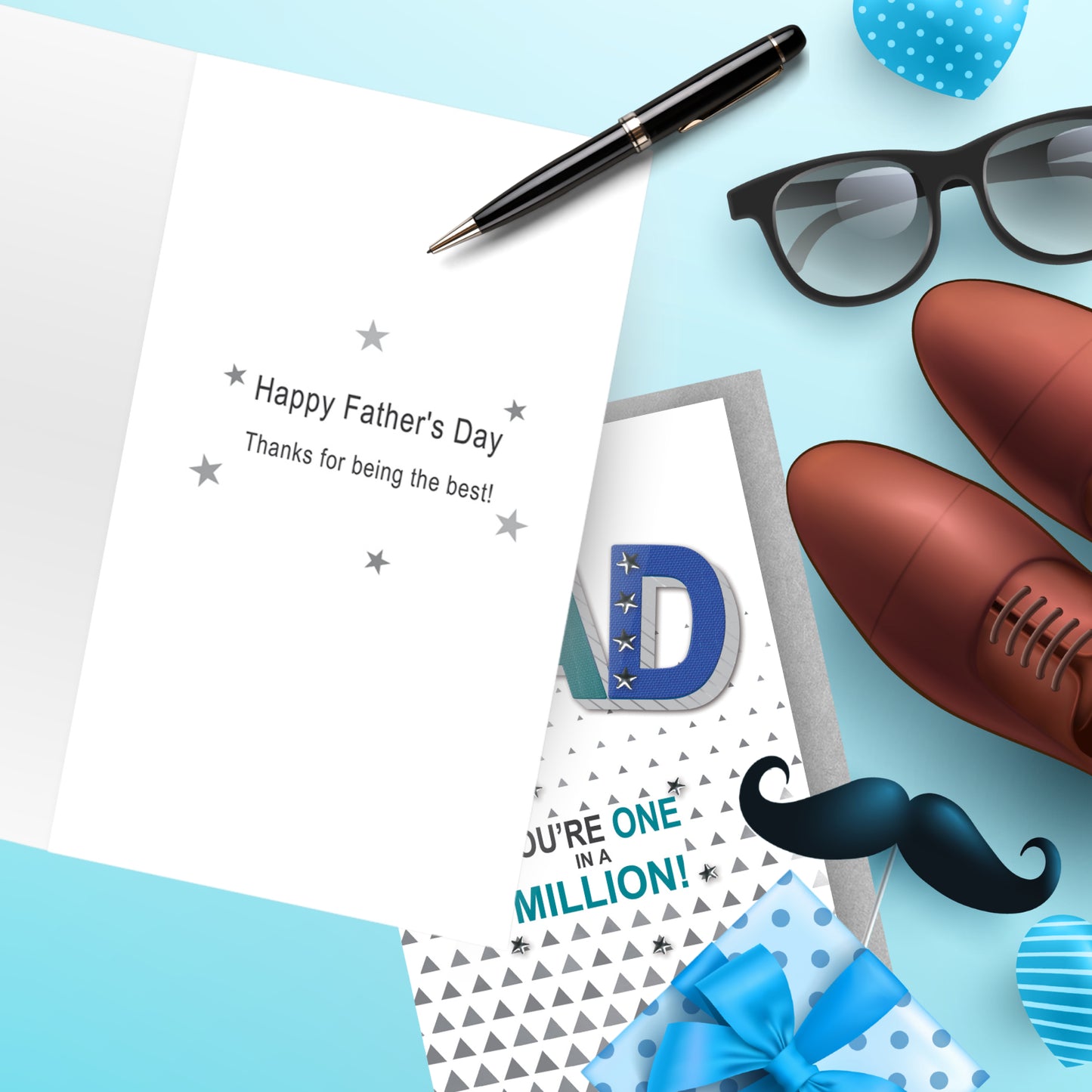 Hand-Finished Father's Day Card Dad You're One In A Million Embellished Card