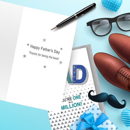 Hand-Finished Father's Day Card Dad You're One In A Million Embellished Card