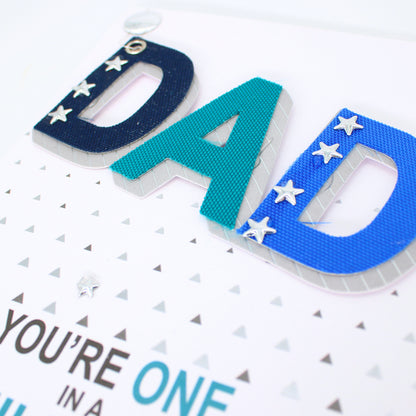 Hand-Finished Father's Day Card Dad You're One In A Million Embellished Card