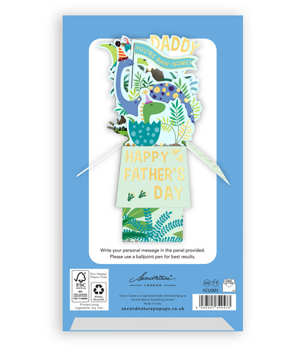 Clever Cubes Pop Up Daddy You're Raw-Some! Father's Day Pop Up Greeting Card