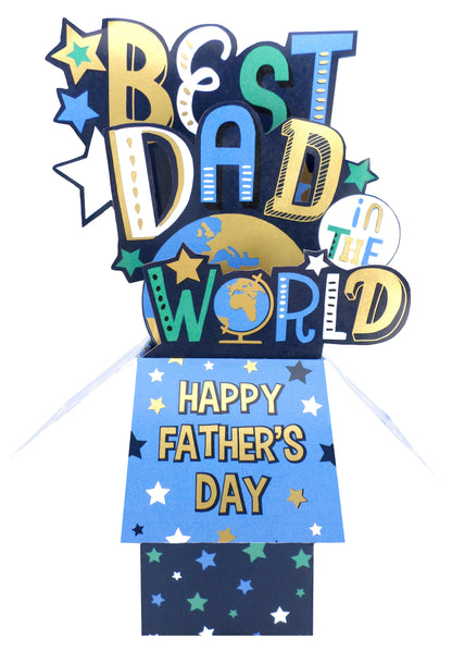 Clever Cubes Pop Up Best Dad In The World Father's Day Pop Up Greeting Card