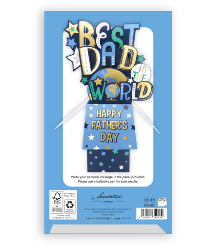 Clever Cubes Pop Up Best Dad In The World Father's Day Pop Up Greeting Card