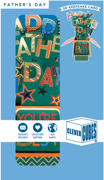 Clever Cubes Pop Up You're The Best Happy Father's Day Pop Up Greeting Card