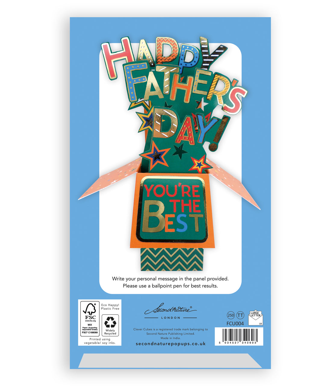 Clever Cubes Pop Up You're The Best Happy Father's Day Pop Up Greeting Card