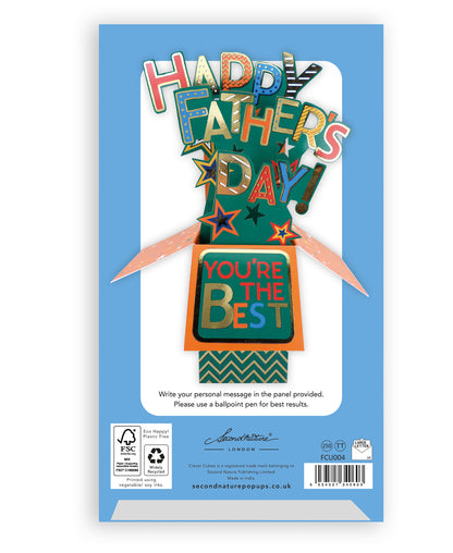 Clever Cubes Pop Up You're The Best Happy Father's Day Pop Up Greeting Card