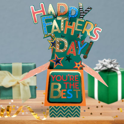 Clever Cubes Pop Up You're The Best Happy Father's Day Pop Up Greeting Card