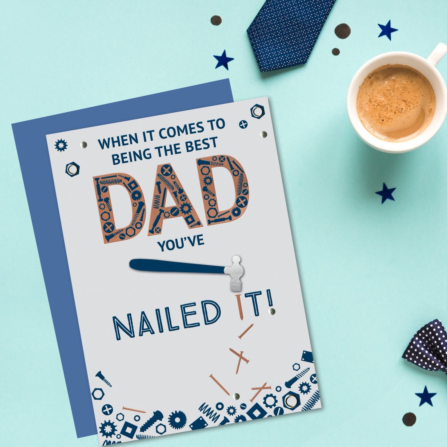 Lustige Vatertagskarte „When It Comes To You Being The Best Dad You Nailed It“ – Humorvolle Grüße
