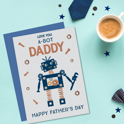 Love You A-Bot Daddy Super Robo-Fun! Embellished Father's Day Greeting Card