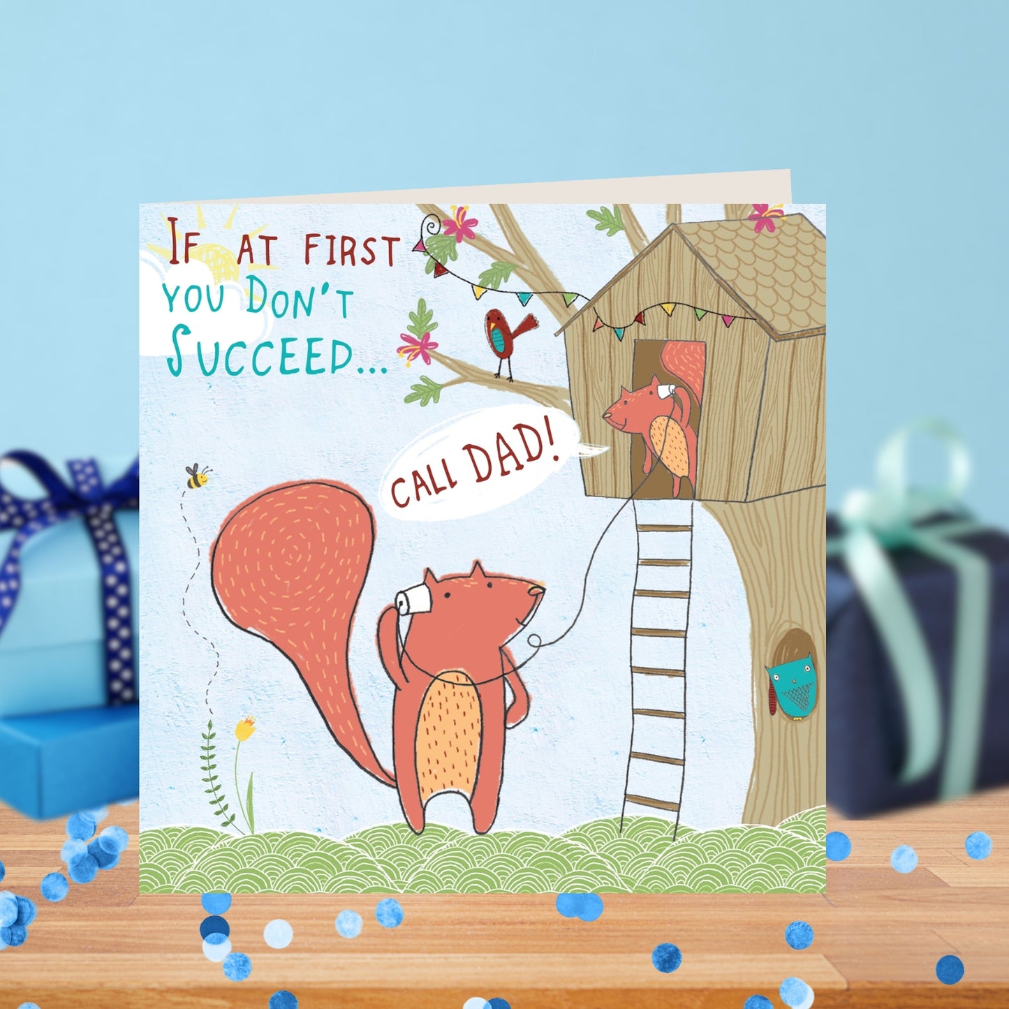 Call Dad Father's Day Forest Friends Greeting Card