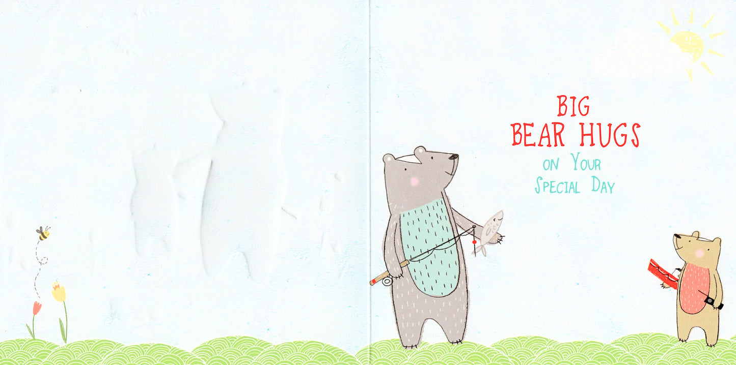 Best Dad Father's Day Forest Friends Greeting Card