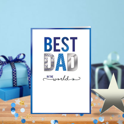 Best Dad In The World Embellished Father's Day Card