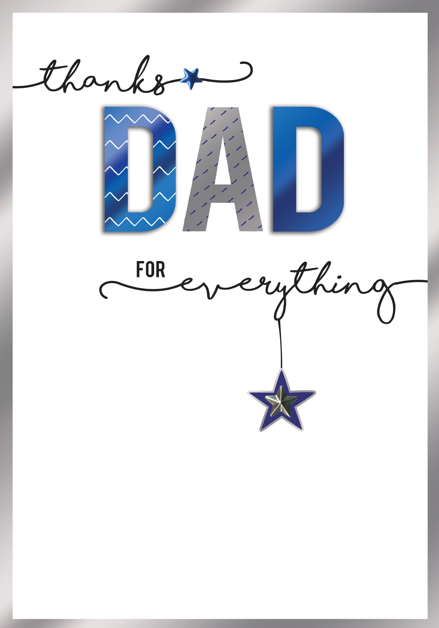 Thanks Dad For Everything Embellished Father's Day Card