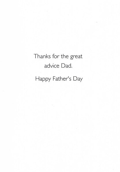 Funny Dad Advice You're Unique Humour Father's Day Card