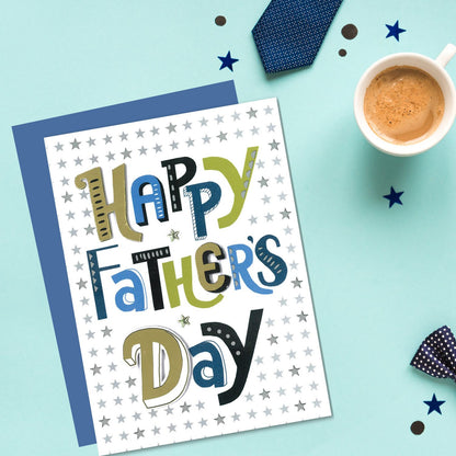 Happy Father's Day Star Father Embellished Father's Day Greeting Card