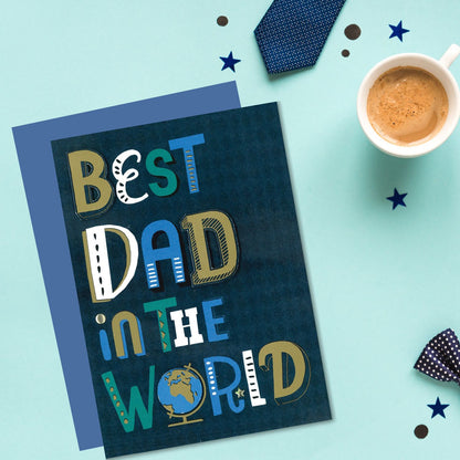 Best Dad In The World Super Dad Approved Father's Day Contemporary Greeting Card