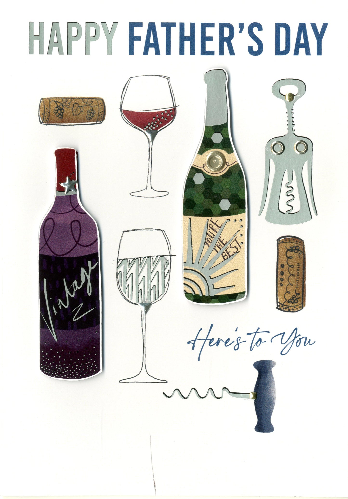Here's To You Wine Wonderland! Hand-Finished Father's Day Greeting Card
