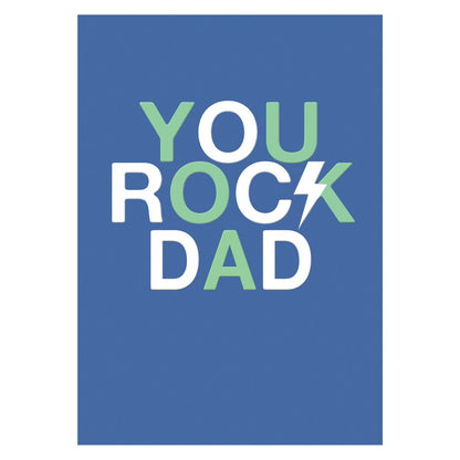 Father's Day Card You Rock Dad Lightning Bolt Bold Greeting Card For Cool Dads