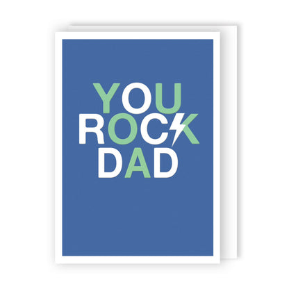 Father's Day Card You Rock Dad Lightning Bolt Bold Greeting Card For Cool Dads