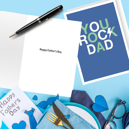 Father's Day Card You Rock Dad Lightning Bolt Bold Greeting Card For Cool Dads