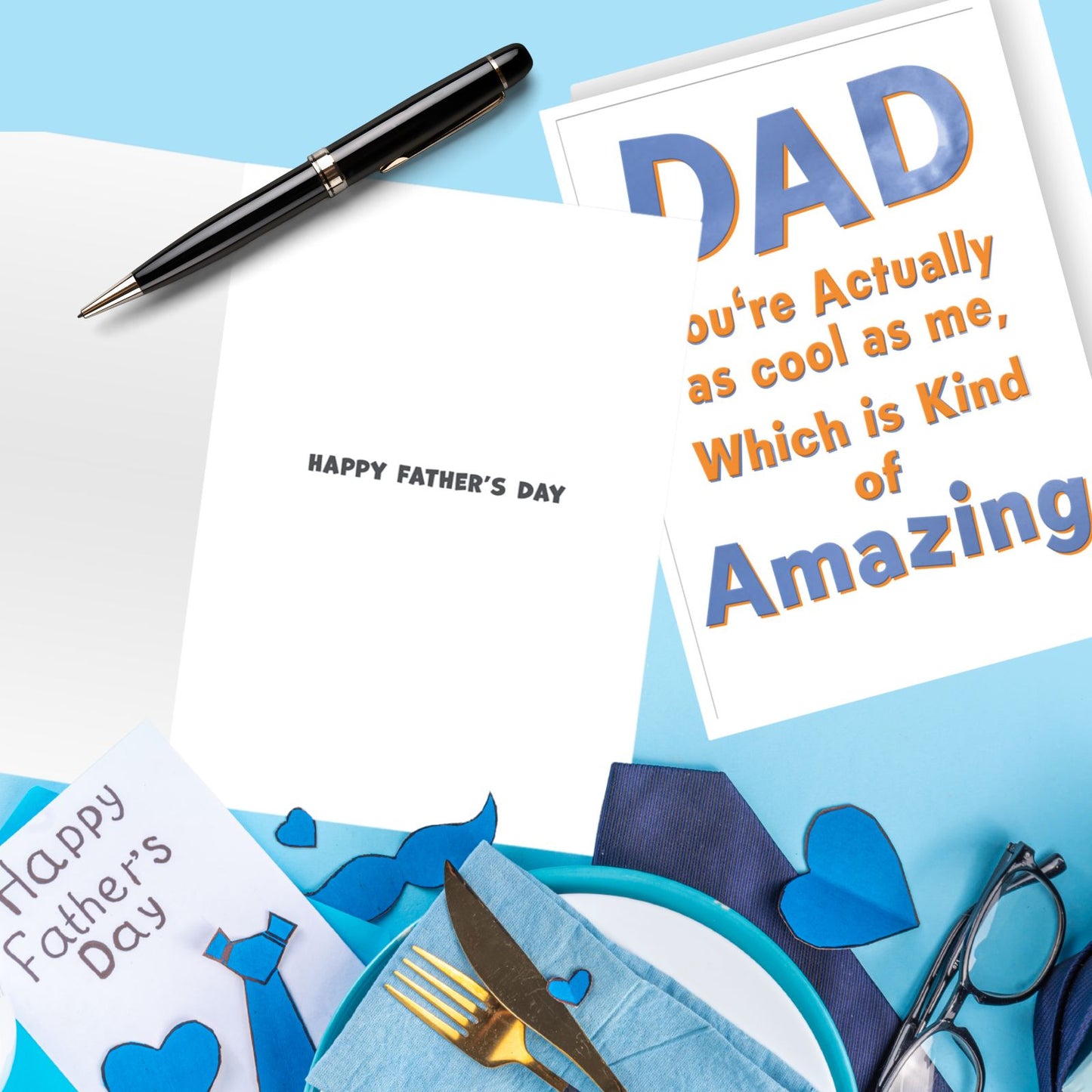 Funny Father's Day Card Dad You're As Cool As Me Joke Card For Amazing Dad