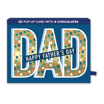 Pop Up Father's Day Card & Chocolate Treat Tray Best Dad Card & Gift