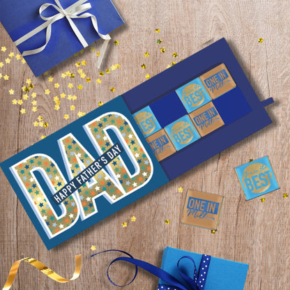 Pop Up Father's Day Card & Chocolate Treat Tray Best Dad Card & Gift