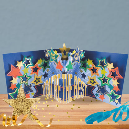 Pop Up Father's Day Card & Chocolate Treat Tray Best Dad Card & Gift