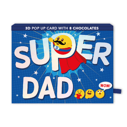 Pop Up Father's Day Card & Chocolate Treat Tray Super Dad Card & Gift