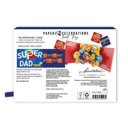 Pop Up Father's Day Card & Chocolate Treat Tray Super Dad Card & Gift