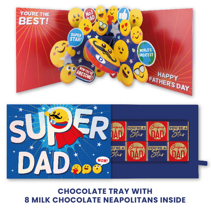 Pop Up Father's Day Card & Chocolate Treat Tray Super Dad Card & Gift