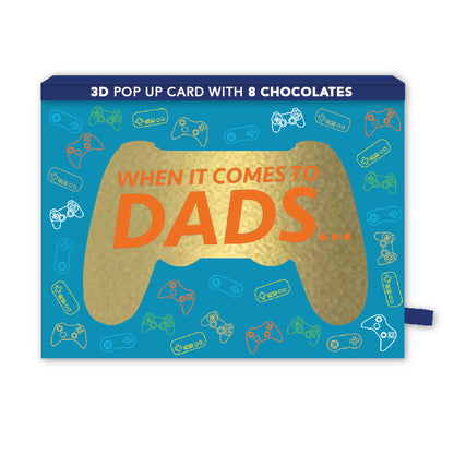 Pop Up Father's Day Card & Chocolate Treat Tray Gamer Dad Card & Gift