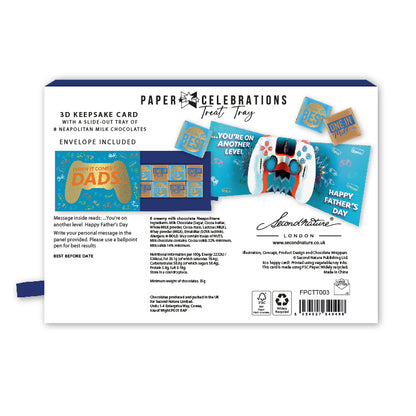 Pop Up Father's Day Card & Chocolate Treat Tray Gamer Dad Card & Gift