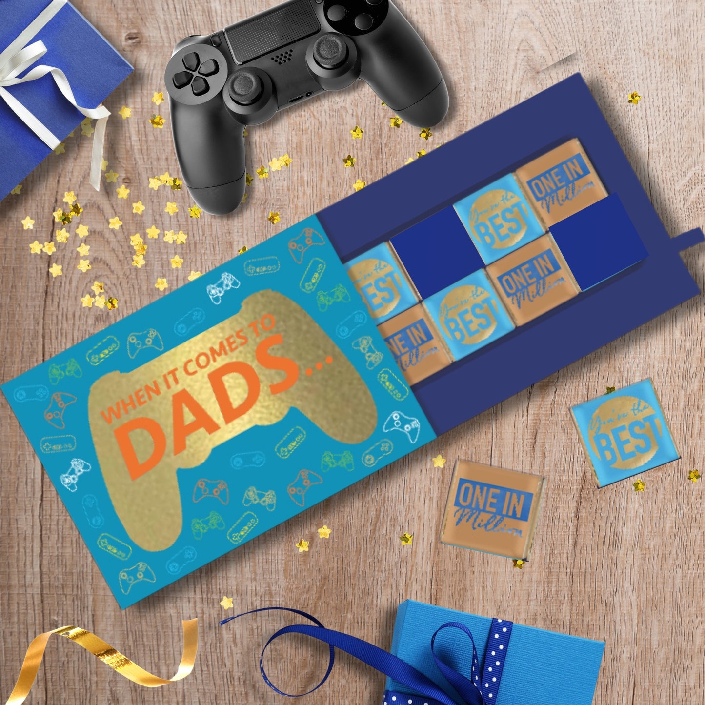 Pop Up Father's Day Card & Chocolate Treat Tray Gamer Dad Card & Gift