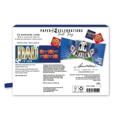Pop Up Father's Day Card & Chocolate Treat Tray No.1 Football Fan Card & Gift