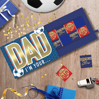 Pop Up Father's Day Card & Chocolate Treat Tray No.1 Football Fan Card & Gift