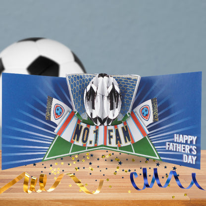 Pop Up Father's Day Card & Chocolate Treat Tray No.1 Football Fan Card & Gift