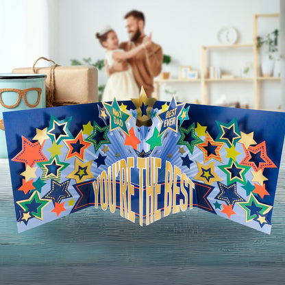 Dad Happy Father's Day Twinkle-Tastic Fun! Pop Up Father's Day Greeting Card