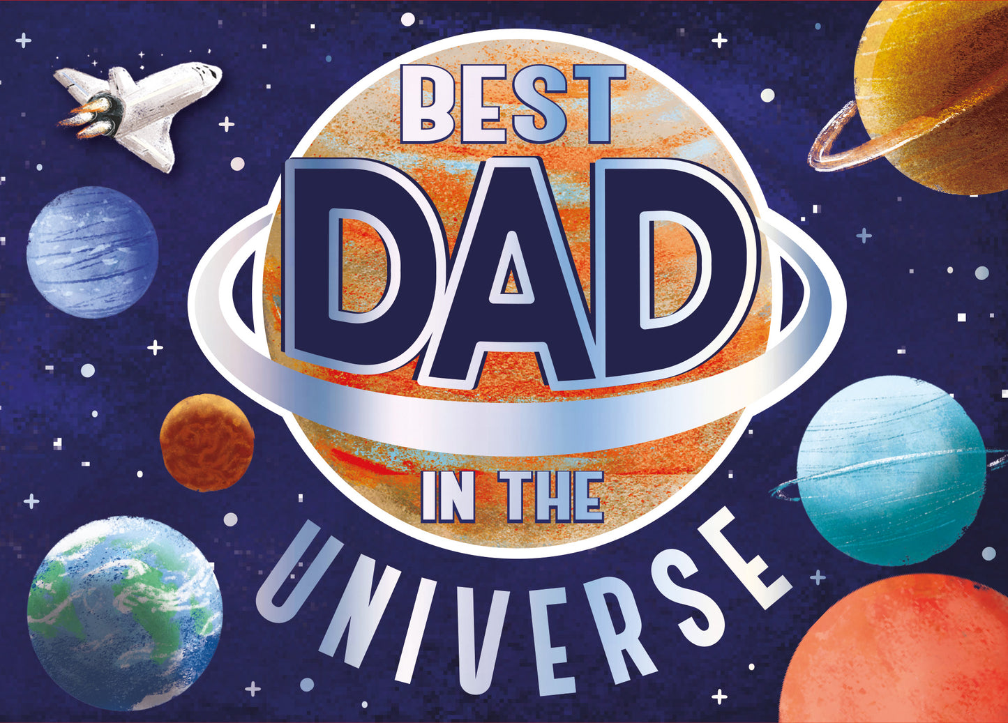 Best Dad In The Universe Rocket Blastoff Fun! Pop Up Father's Day Greeting Card