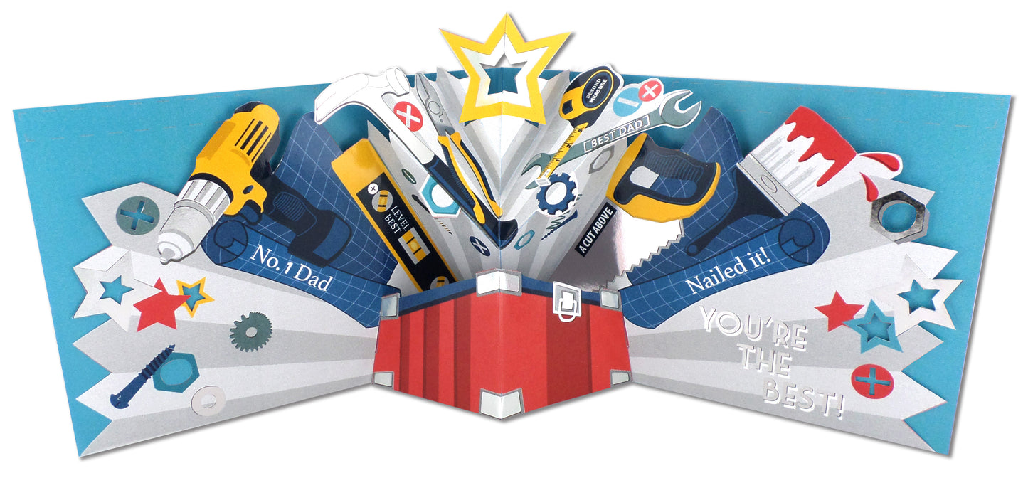 Happy Father's Day Tool-Tastic Fun! Pop Up Father's Day Greeting Card