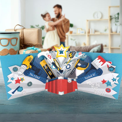 Happy Father's Day Tool-Tastic Fun! Pop Up Father's Day Greeting Card