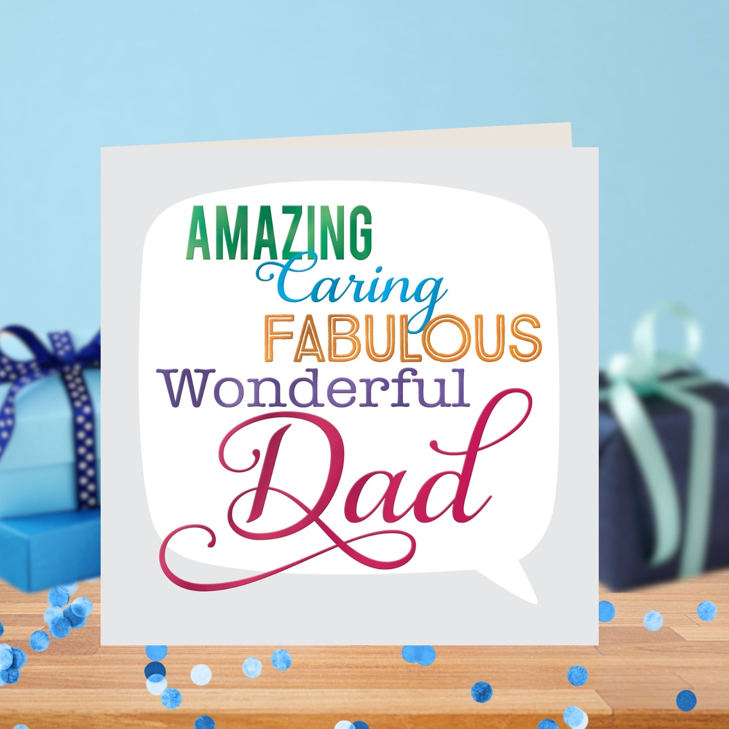 Amazing Dad Father's Day Square Script Greeting Card