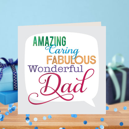 Amazing Dad Father's Day Square Script Greeting Card