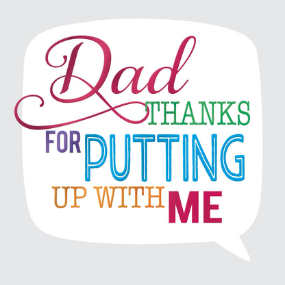 Thanks Dad Father's Day Square Script Greeting Card