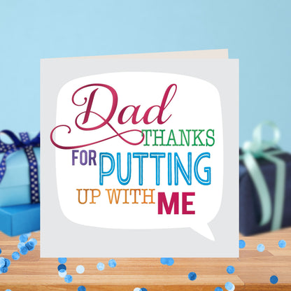 Thanks Dad Father's Day Square Script Greeting Card