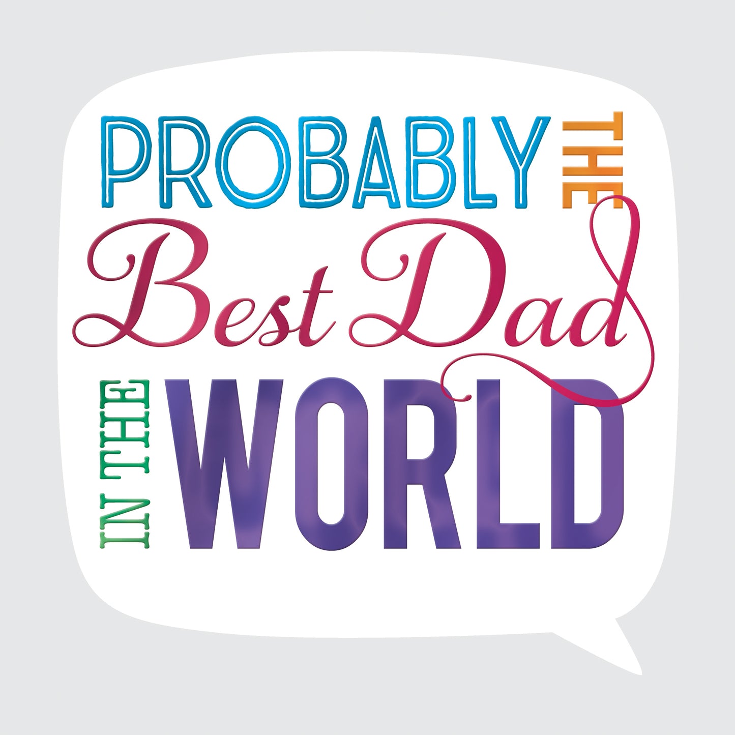 Best Dad Father's Day Square Script Greeting Card