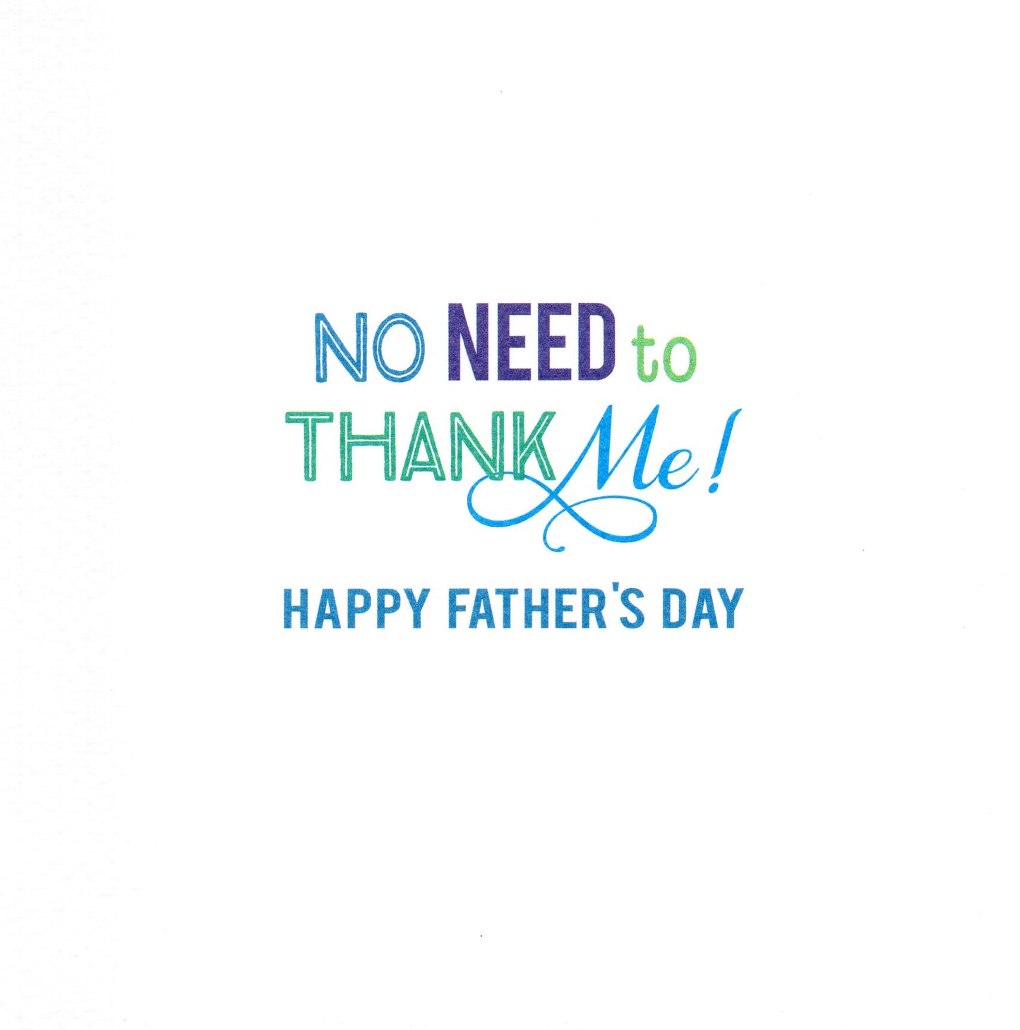 Dad Without Me Father's Day Square Script Greeting Card