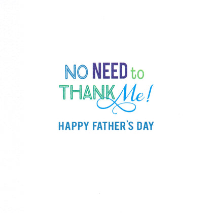 Dad Without Me Father's Day Square Script Greeting Card