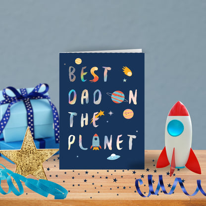 Best Dad On The Planet Galactic Super Dad! Father's Day Greeting Card